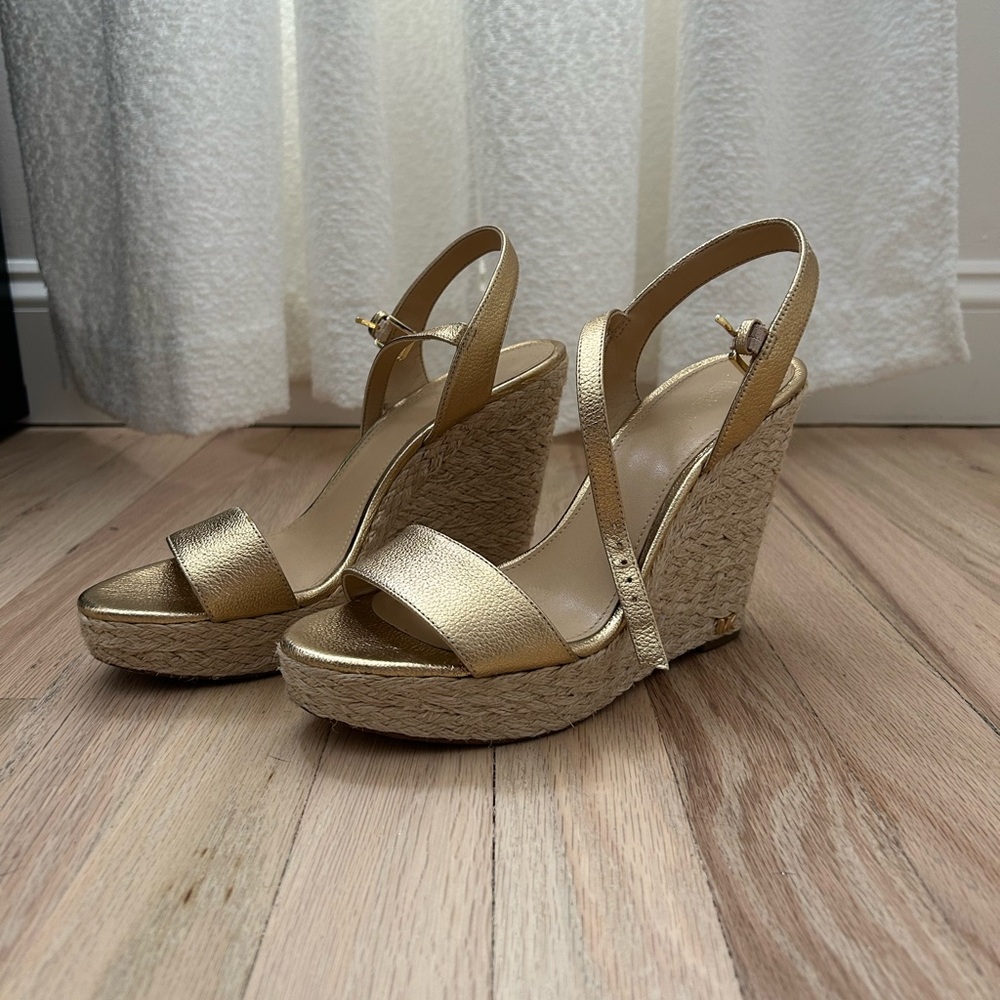 Michael Kors Gold Wedge Sandals